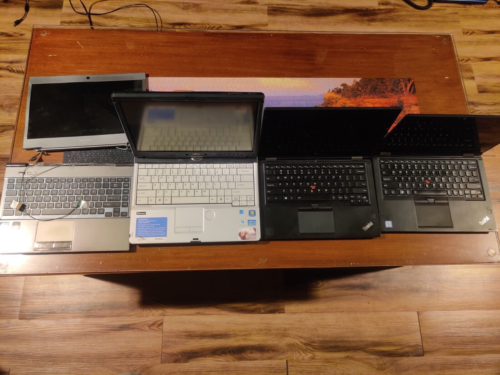 Lot of 4 Laptops Lenovo Yoga 260 Fujitsu T901 Toshiba Z830 Parts or Repair
