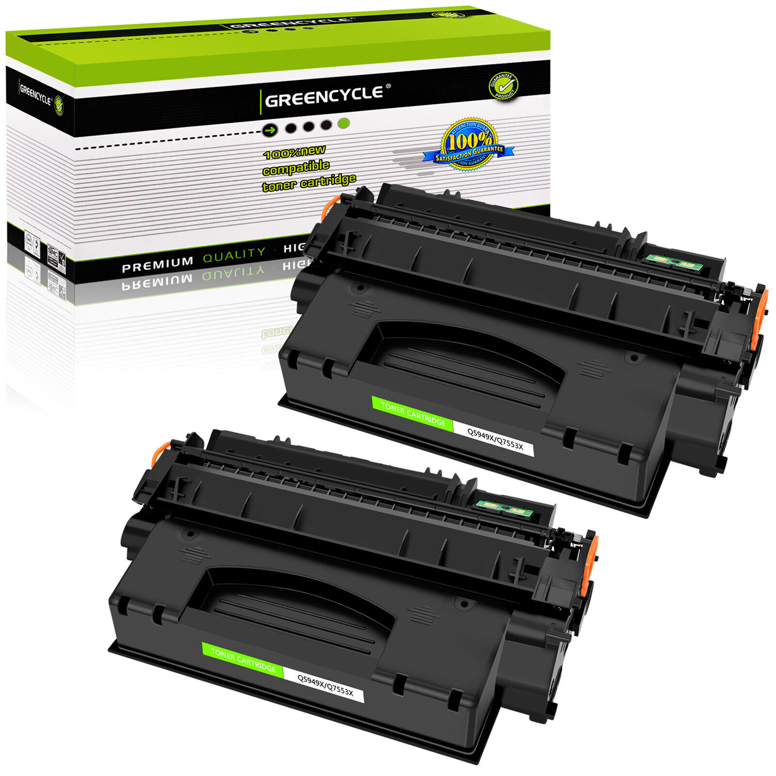 2PK GREENCYCLE Q5949X 49X Toner Cartridge Compatible For HP LaserJet 1320 1320n