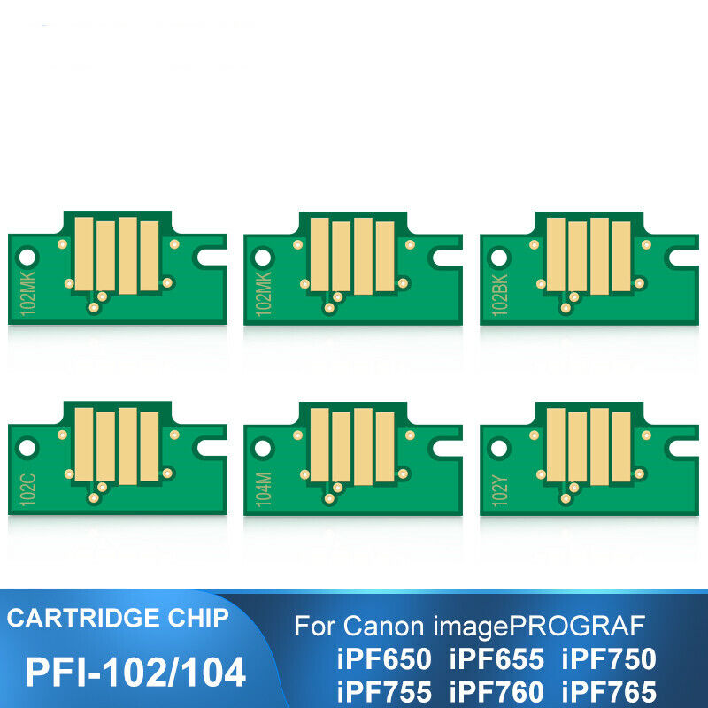 PFI-102 PFI-104 Permanent Chip ARC Chip  For Canon iPF650 655 750 755 760 iPF765