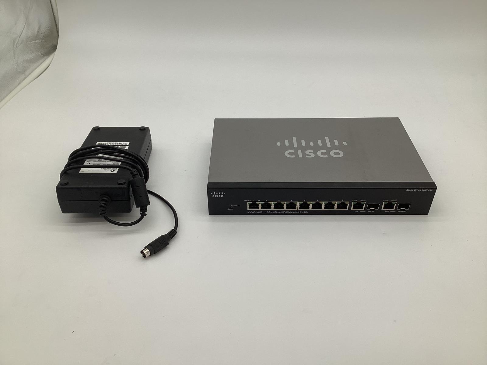 Cisco SG300-10MP 10-Port Gigabit PoE Managed Switch with Power Adapter