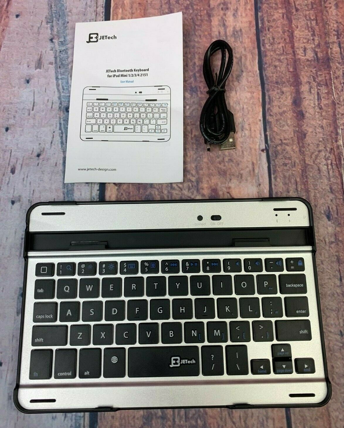 JETech Slim Profile Wireless Bluetooth Keyboard Case Fits Apple iPad Mini 1 2 3