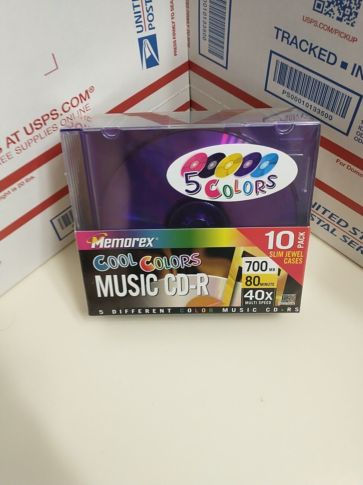 Memorex Music CD-R Cool Colors 10pk  40X 700MB 80 Min Recordable NEW SEALED