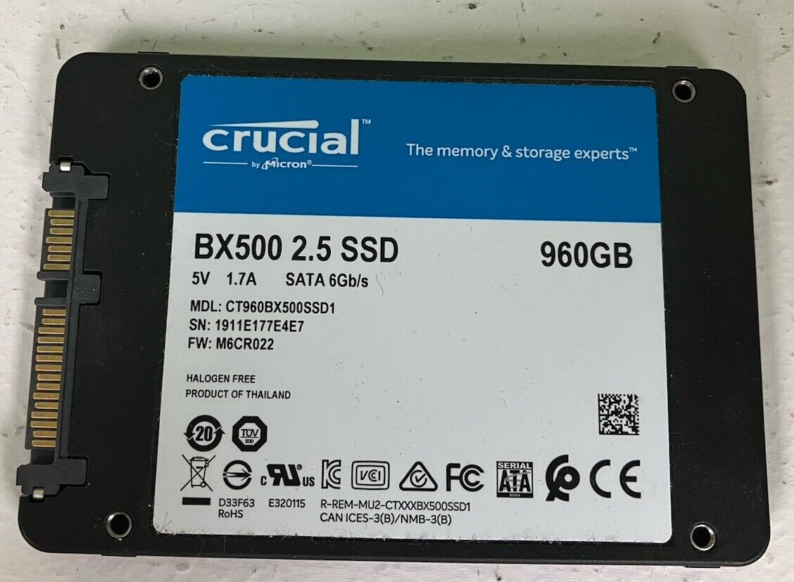 Crucial 960GB BX500 2.5 SATA SSD CT960BX500SSD1 6Gb/s
