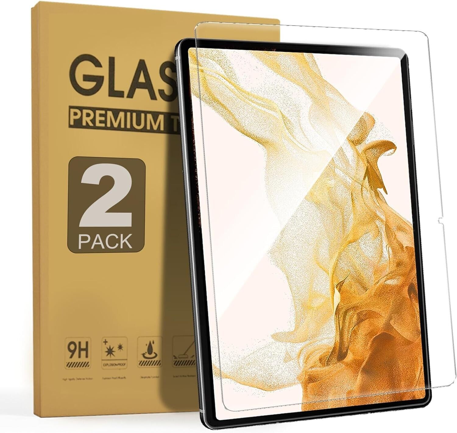 2 Pack Galaxy Tab A9 Plus 11 Inch Screen Protector Tempered Glass for Tab A9+ 5G
