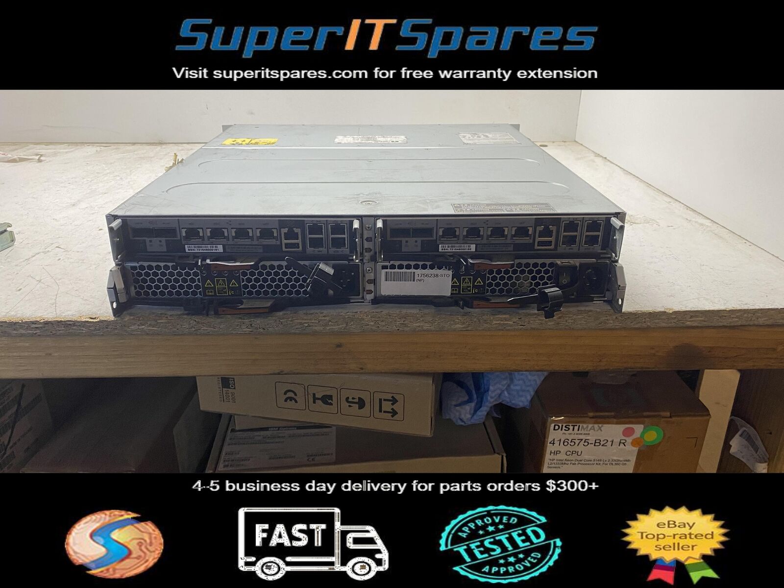 Netapp FAS2520 NAF-1201 Hybrid Storage Array with controllers and PSU