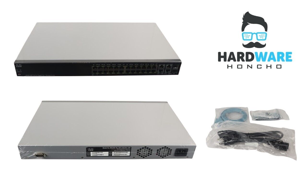 Cisco SG350-28P-K9 24x 10/100/1000 PoE+ 4x Gigabit SFP Managed Switch