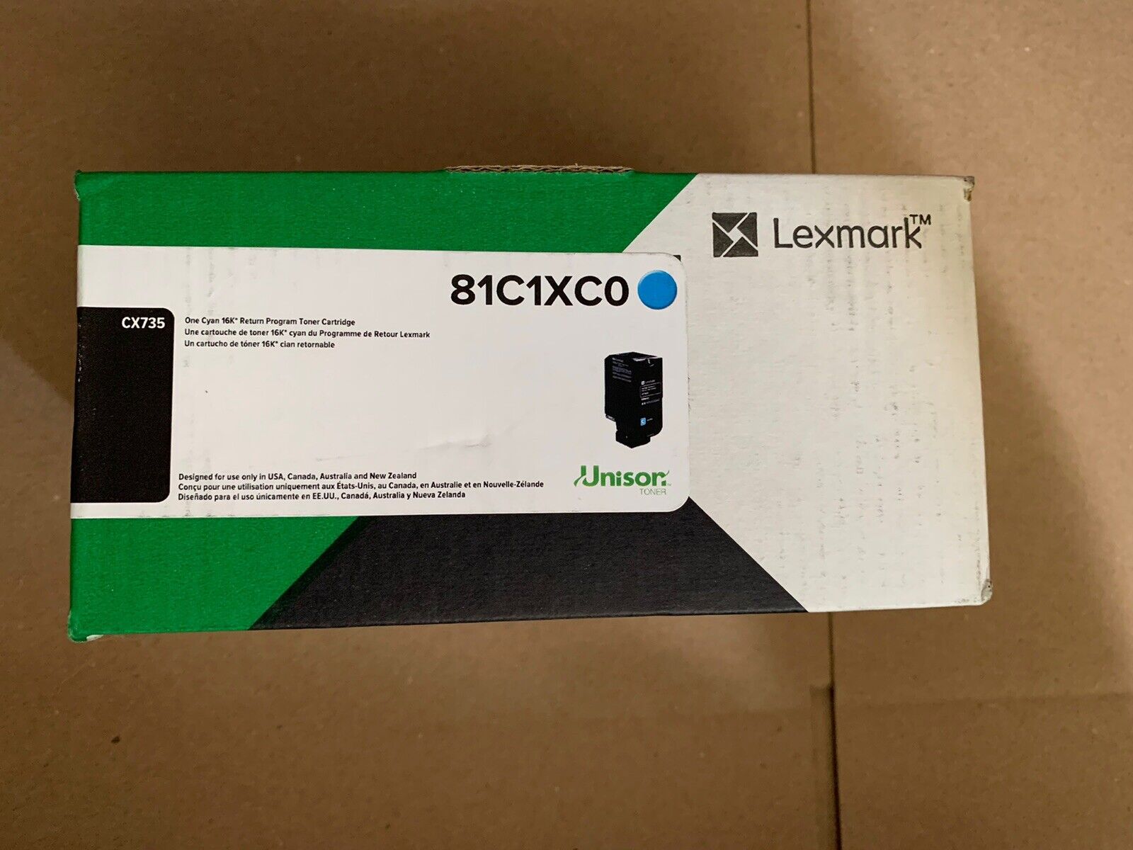 🔥NEW Genuine Lexmark Laser Toner Cartridge CX735 Cyan Pack 81C1XC0