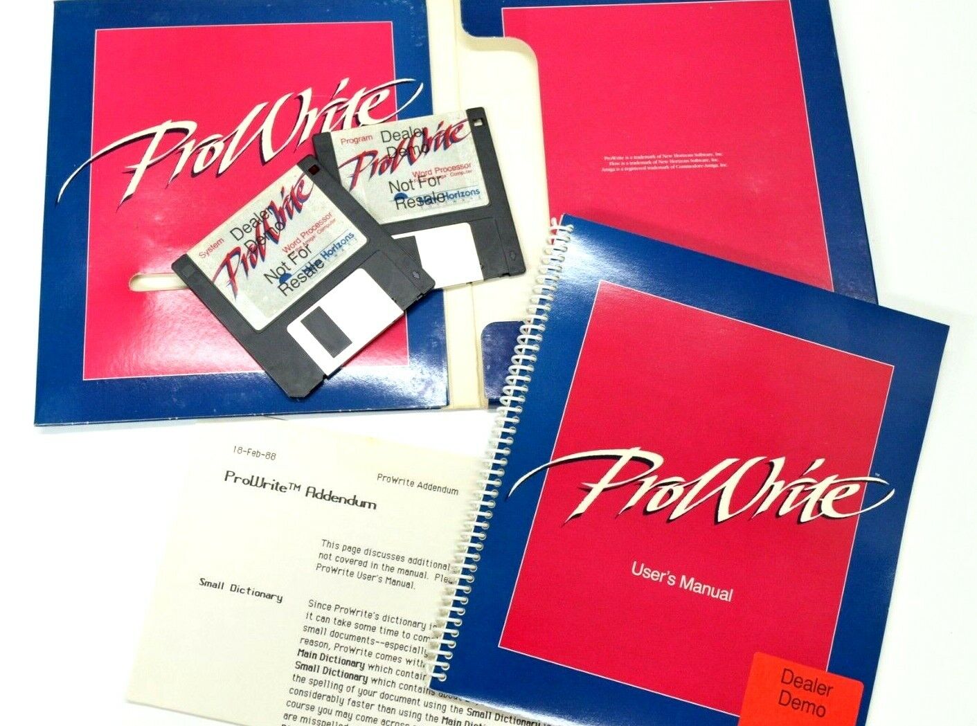 Amiga Pro Write Software Dealer\'s DEMO Word Processing 2.0 Manual Disk Commodore