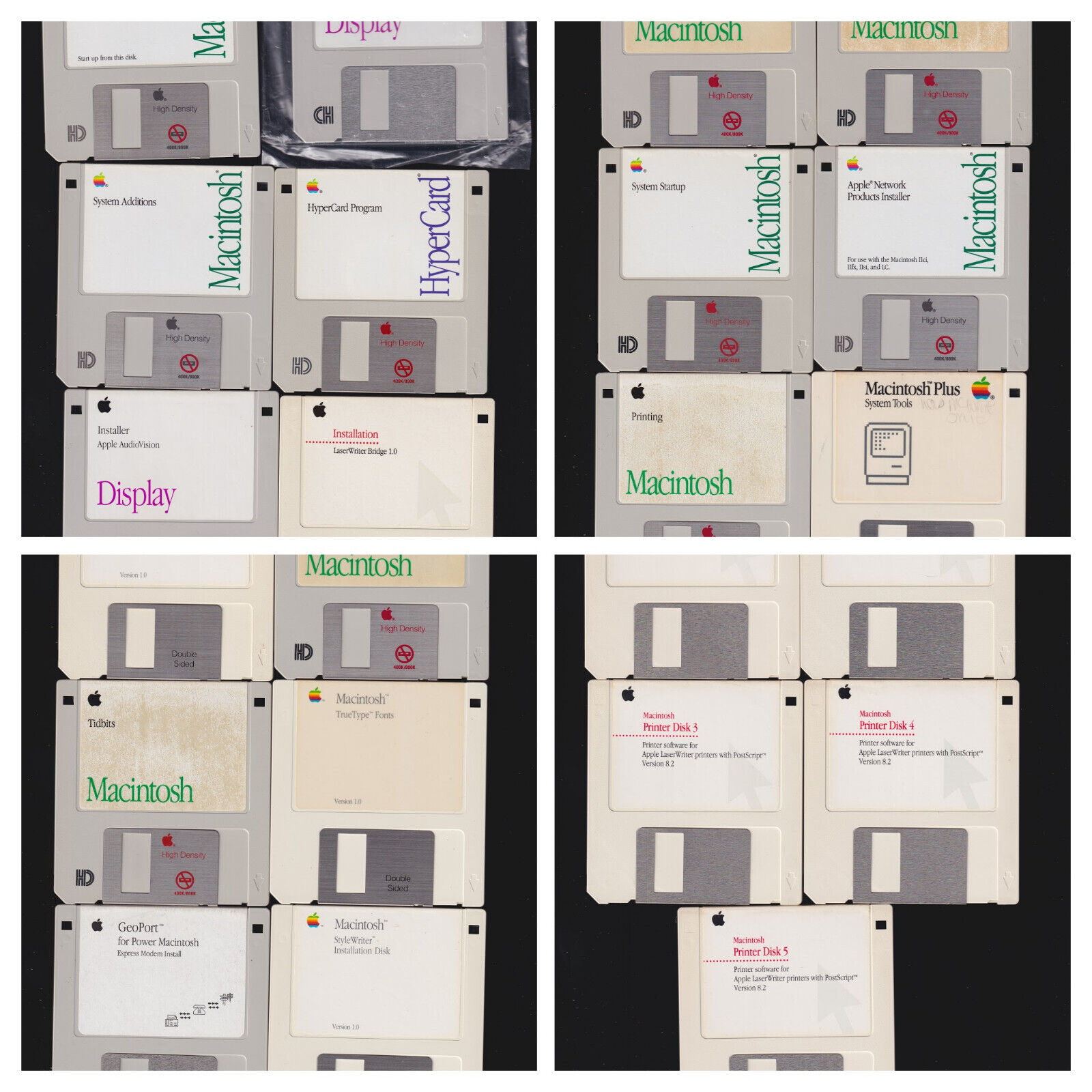 Apple Macintosh Vintage Floppy Disk Lot Hypercard Startup & More (23) [Untested]