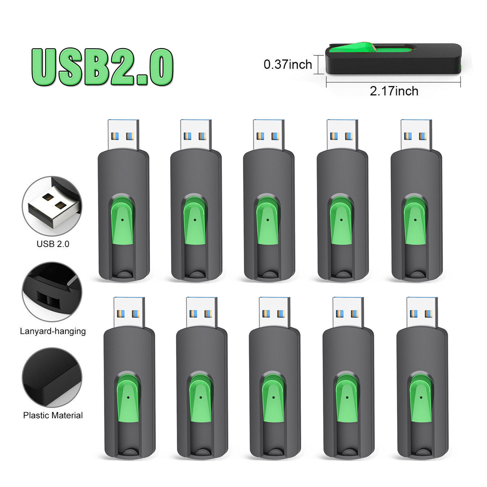 32/64/128GB USB 2.0 Flash Drive Memory Stick Thumb Drives Data Storage Wholesale
