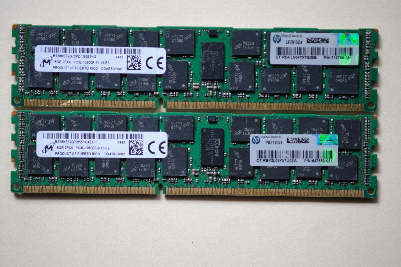 64GB ECC DDR3 DRAM 4x16GB PC3L-12800R Desktop/Server Memory RAM