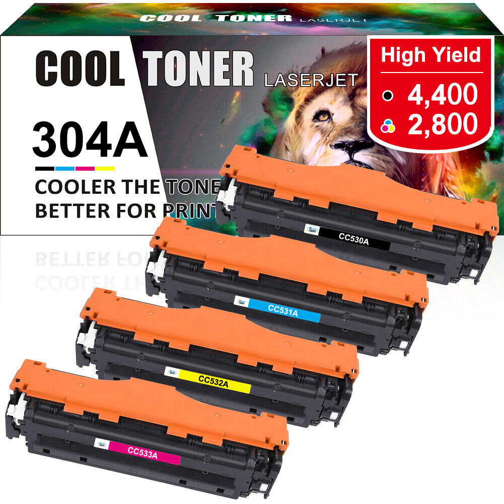 4pk 304a Color toner CC530A - CC533A Set Fits HP Laserjet CP2025 CM2320