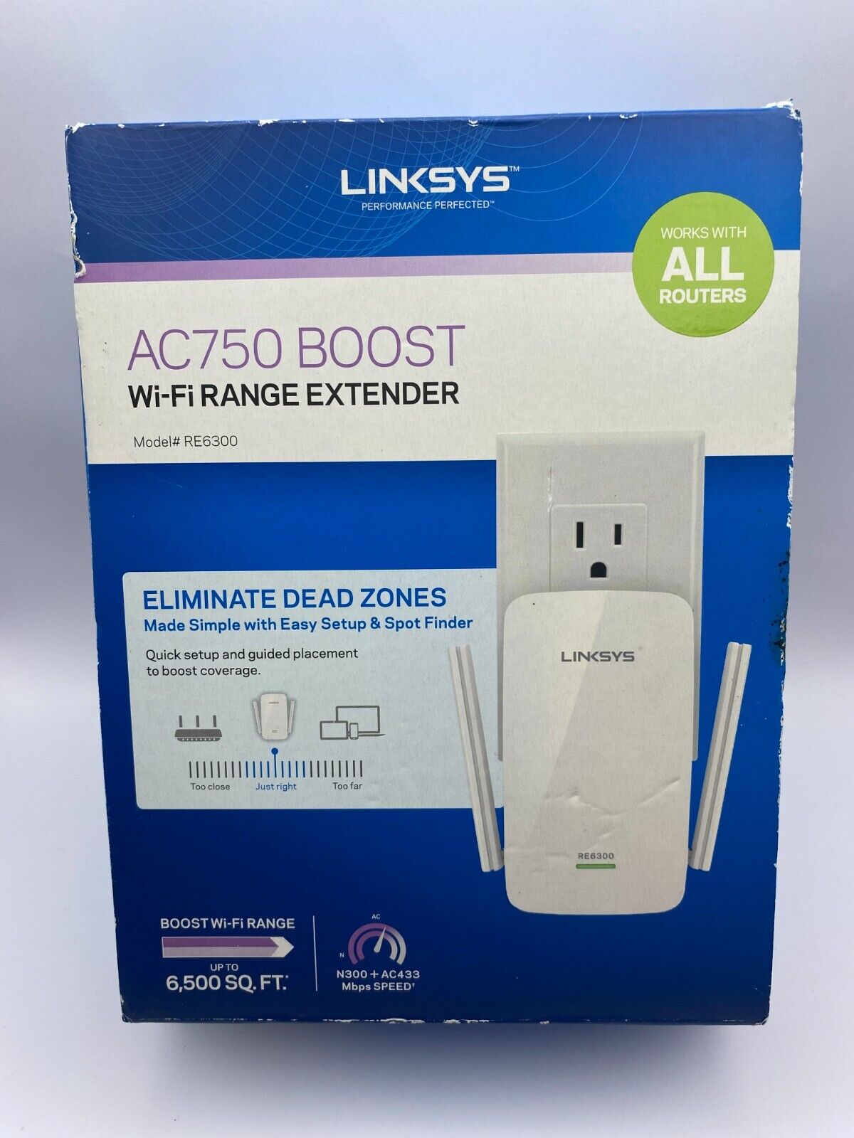 New In box Linksys Boost AC750 Wi-Fi Range Extender - Model RE6300
