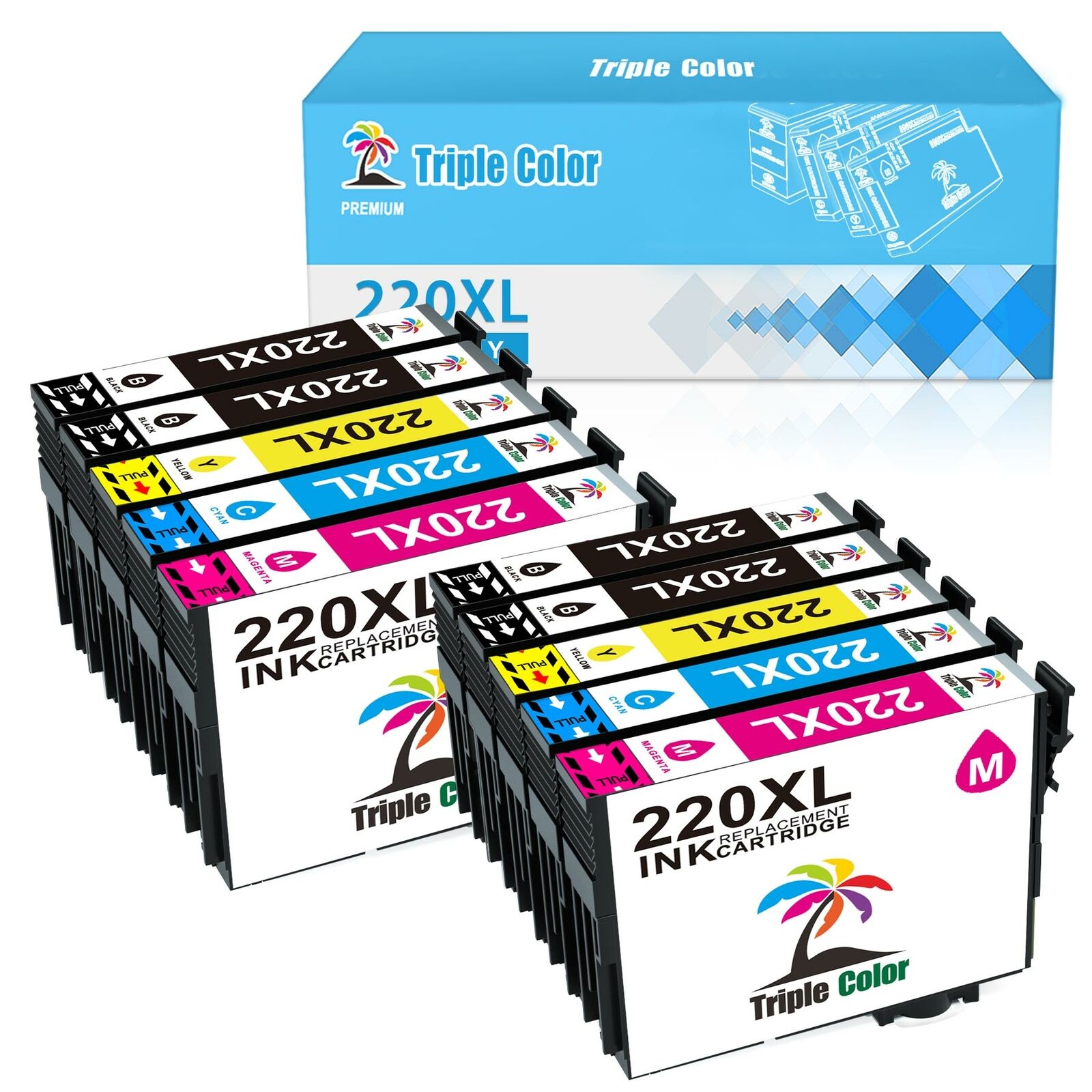 10x 220XL Ink Cartridges for Epson WorkForce WF-2660 WF-2750 WF-2760 WF-2630