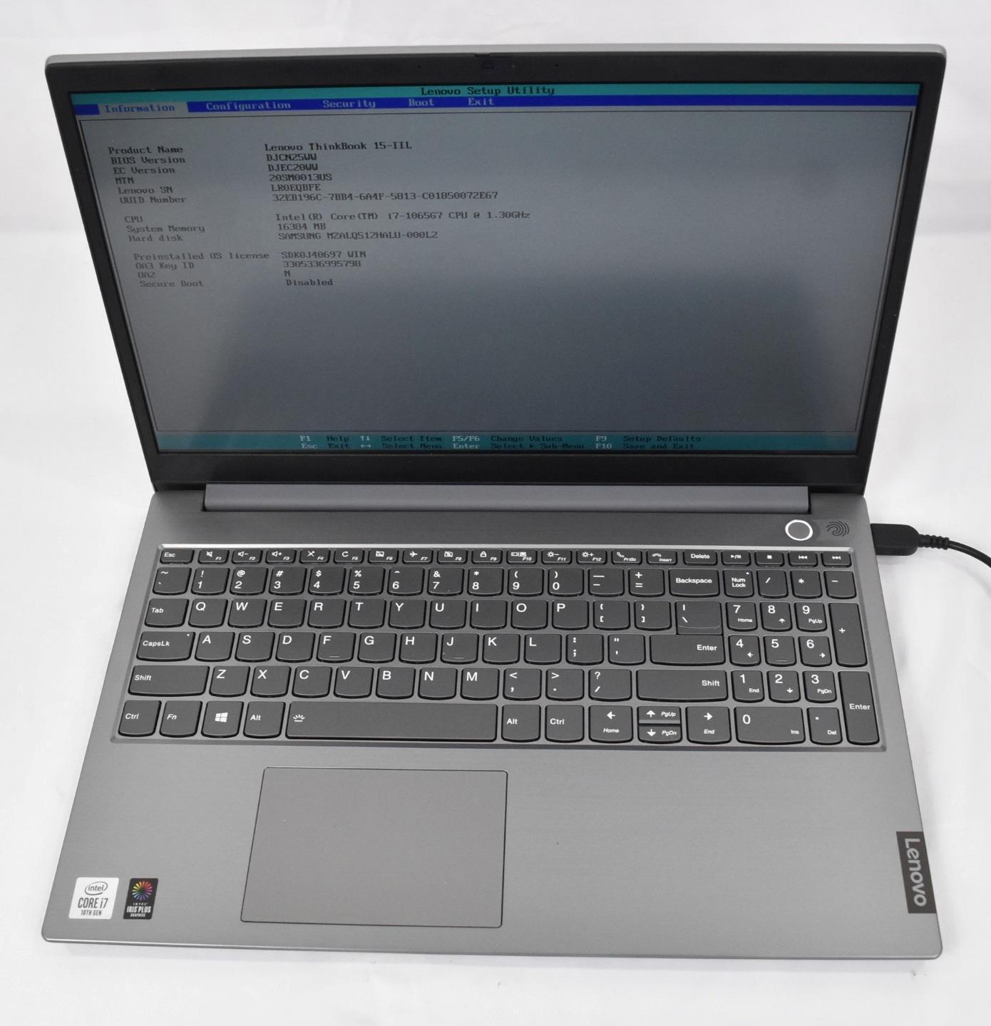 Lenovo Thinkbook 15-1IL Laptop i7-1065G7 1.3GHz 16GB 512GB SSD No OS 15.6