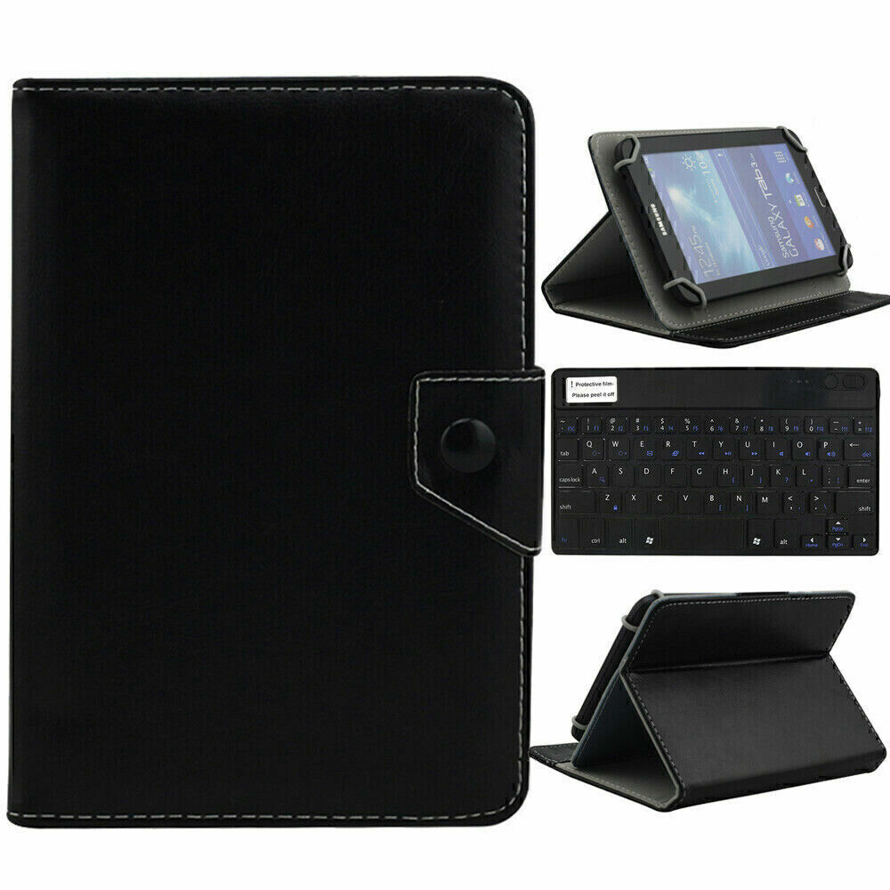 US For Onn 8.0 inch Tablet Portable Keyboard Universal Plain Leather Case Cover