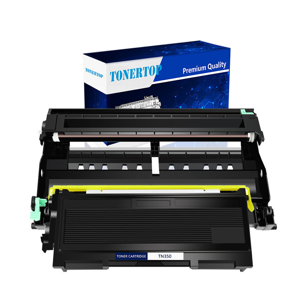 2PK Black TN350 Toner DR350 Drum For Brother TN-350 DR-350 DCP-7010 DCP-7020