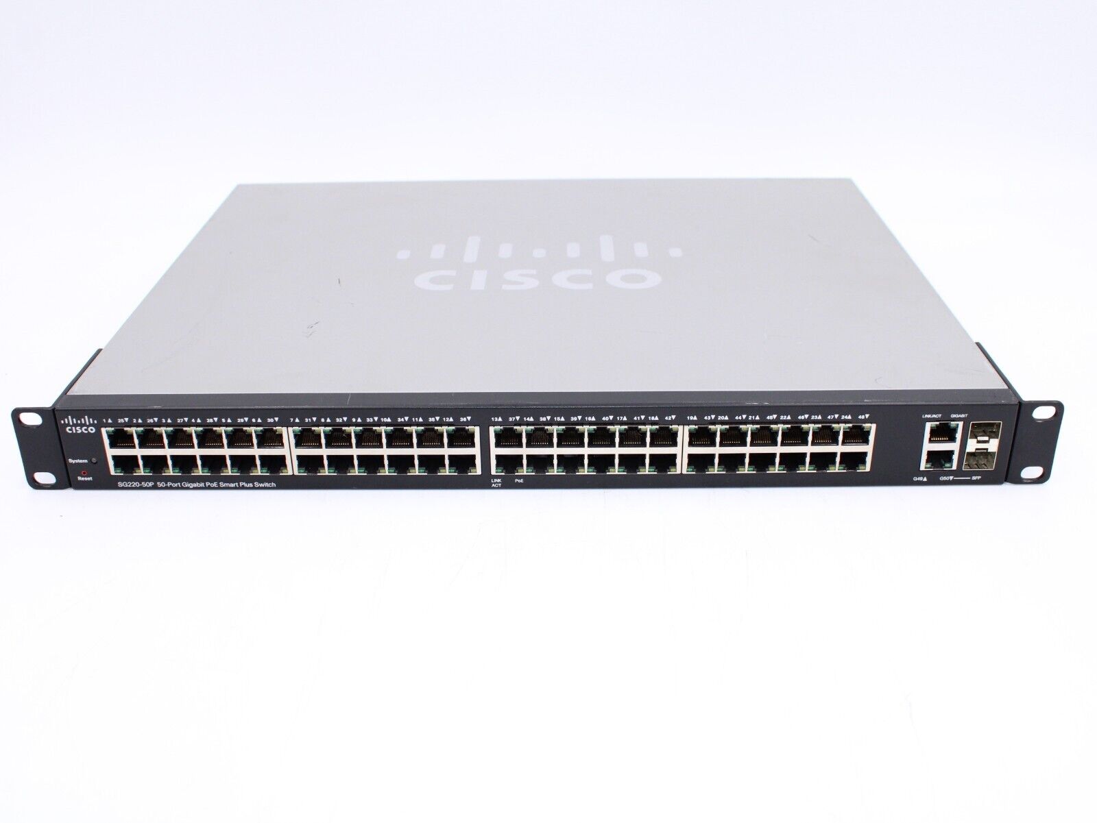 Cisco SG220-50P 50-Port Gigabit PoE Stackable Managed Ethernet Switch 