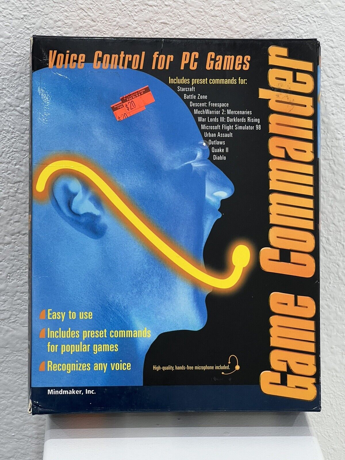 BRAND NEW FACTORY SEALED Game Commander Voice Control For PC Games Vintage RARE