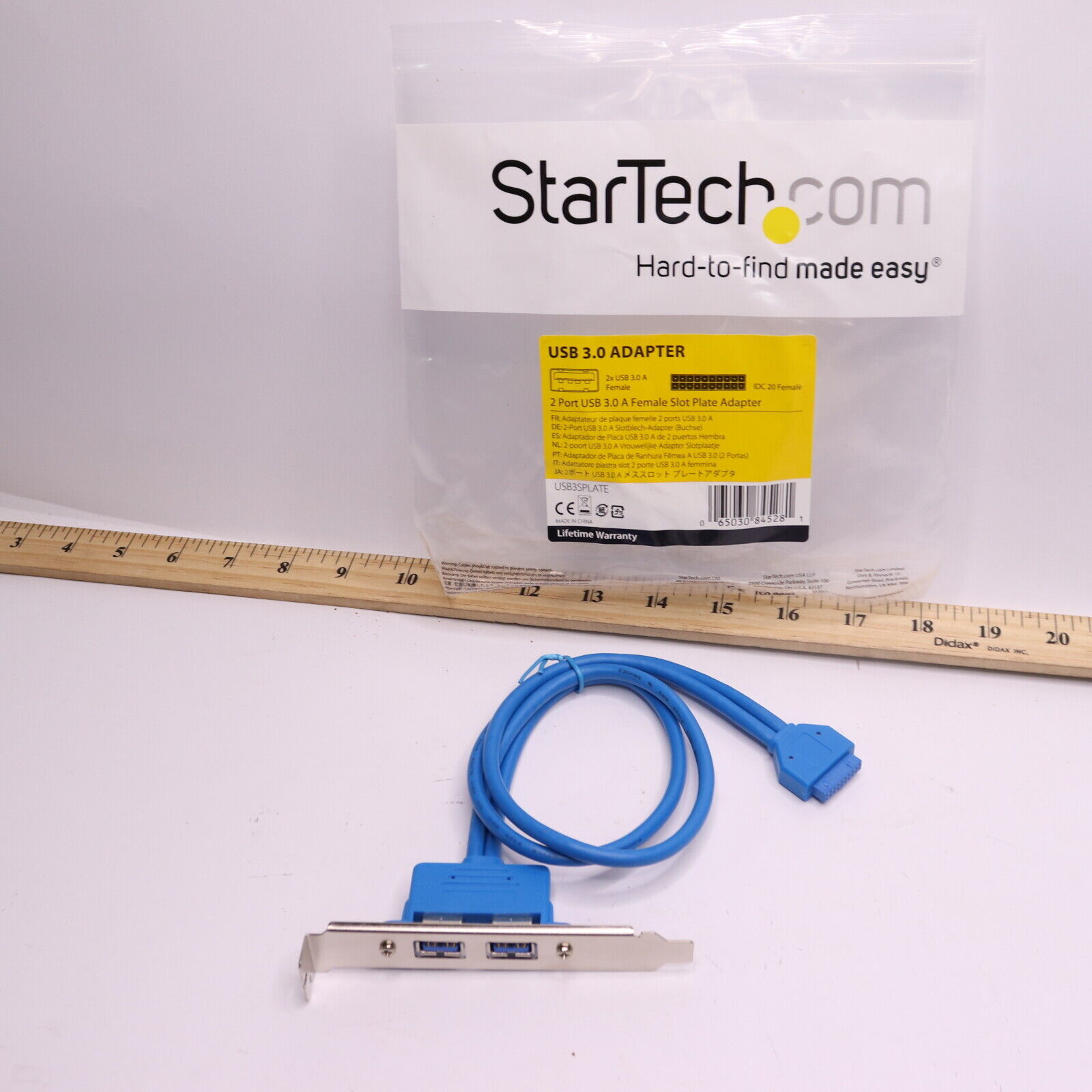 StarTech 2 Port USB 3.0 A Female Slot Plate Adapter Blue USB3SPLATE