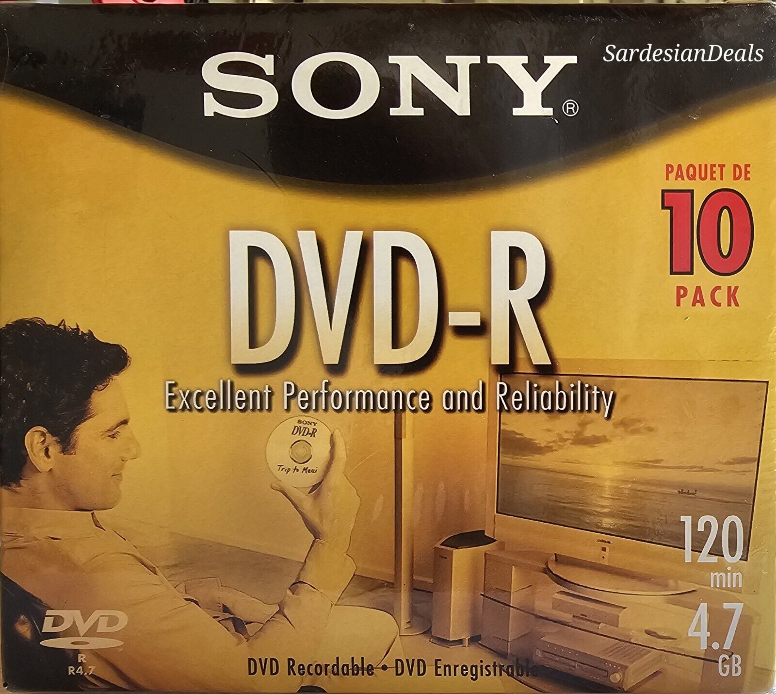 Sony DVD-R 4.7GB 120 Minute Blank Disc 10-Pack New Sealed 