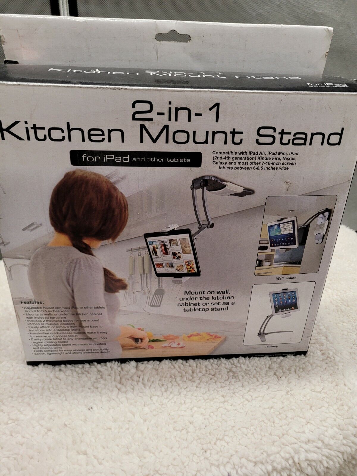 CTA Digital 2-In-1 Kitchen Mount Stand for Tablets (PAD-KMS)