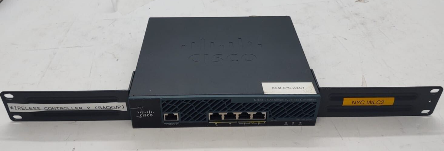 Lot of 2 Cisco WLAN 2500 Series Wireless Controller Model 2504 No Power Supply