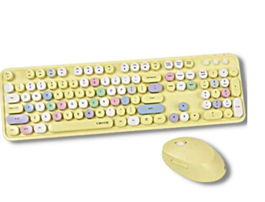 UBOTIE Colorful Computer Wireless Keyboards, Mouse Combos