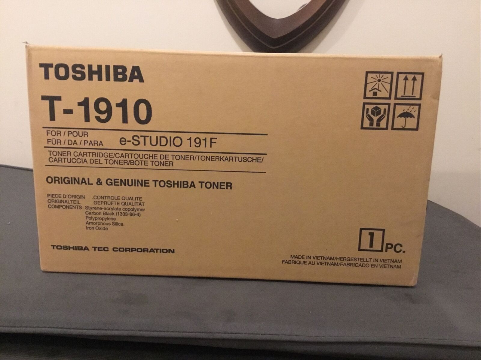 Toshiba Toner Cartridge T-1910, Black for Toshiba e-STUDIO 191f, New & Unopened