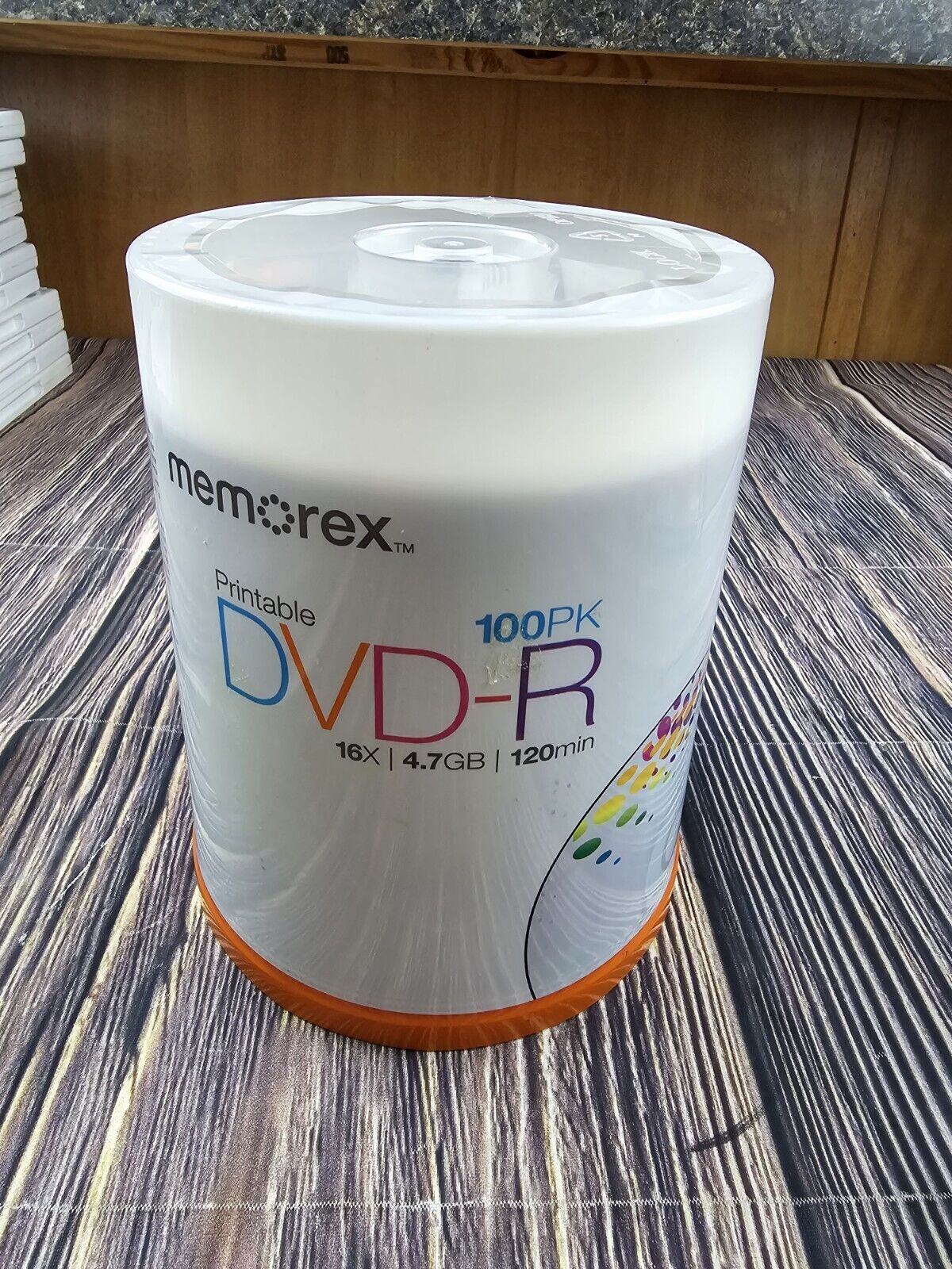 Memorex DVD-R 100 Pack 4.7GB 16x Printable Blank Recordable Discs New Sealed 