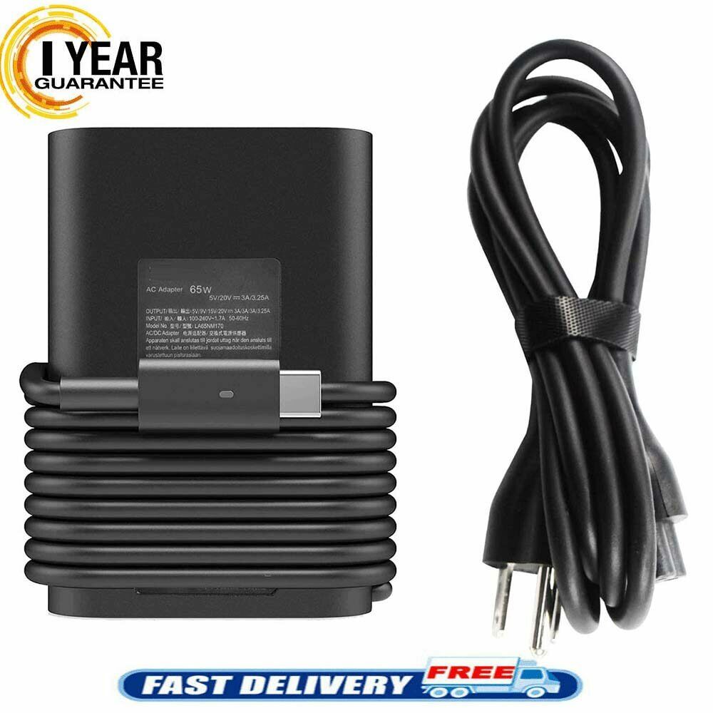 For Dell 65W USB-C LA65NM170 XPS 13 Type C Adapter Power Supply Laptop Charger 
