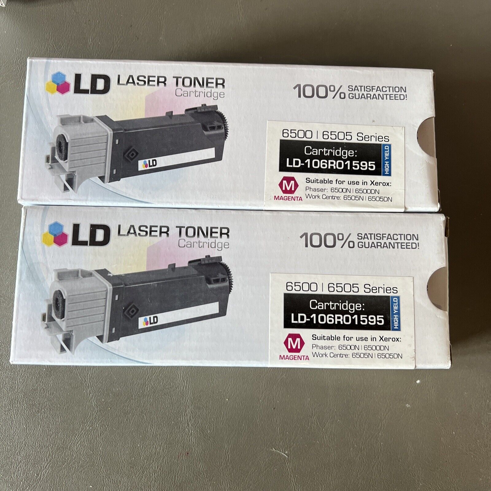 2 Pack LD 106R01595 106R1595 Magenta Toner Cartridge for Xerox   6500 6505