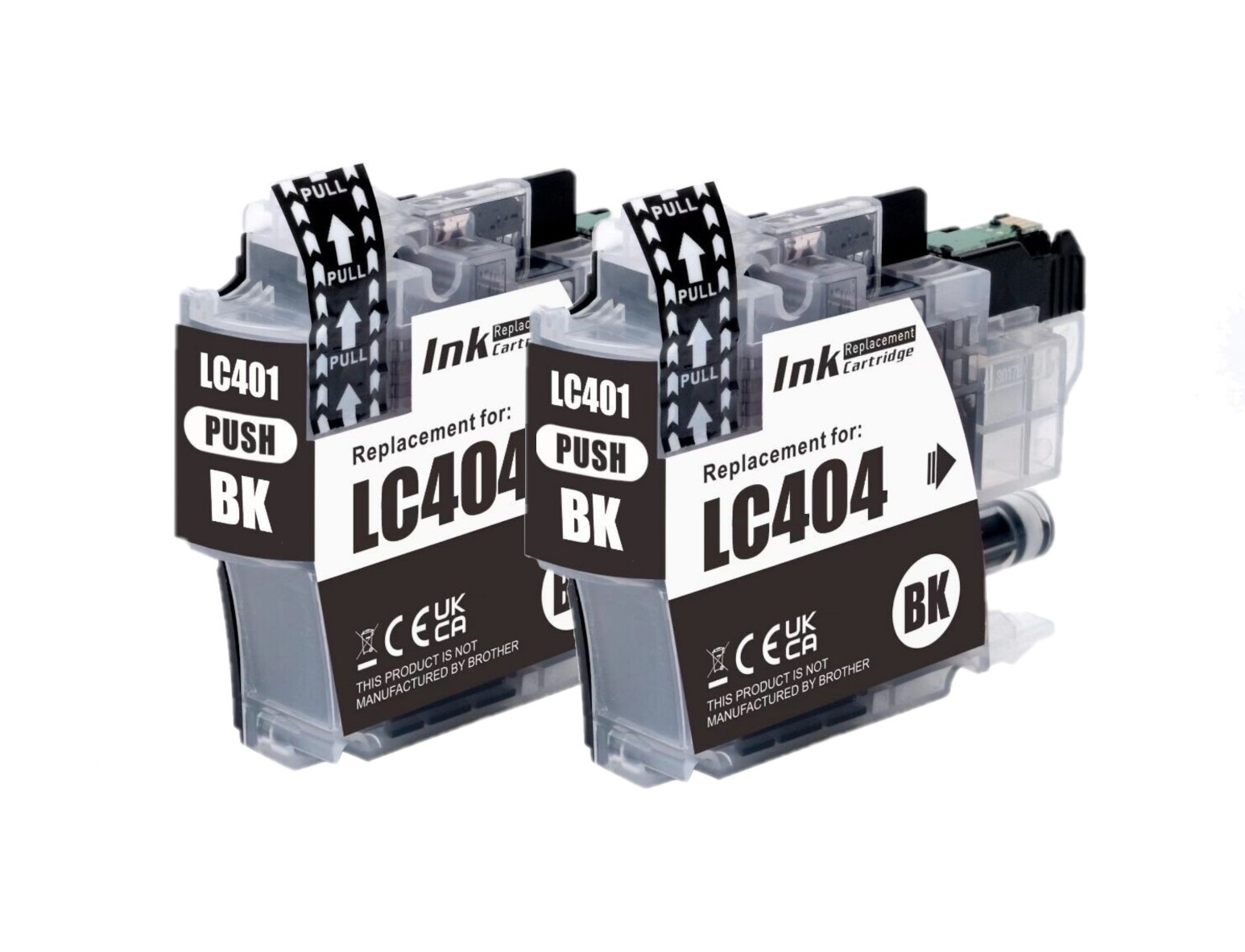 Compatible LC404 Black Ink Cartridge Replacement for MFC-J1205W J1215W -2 Pack