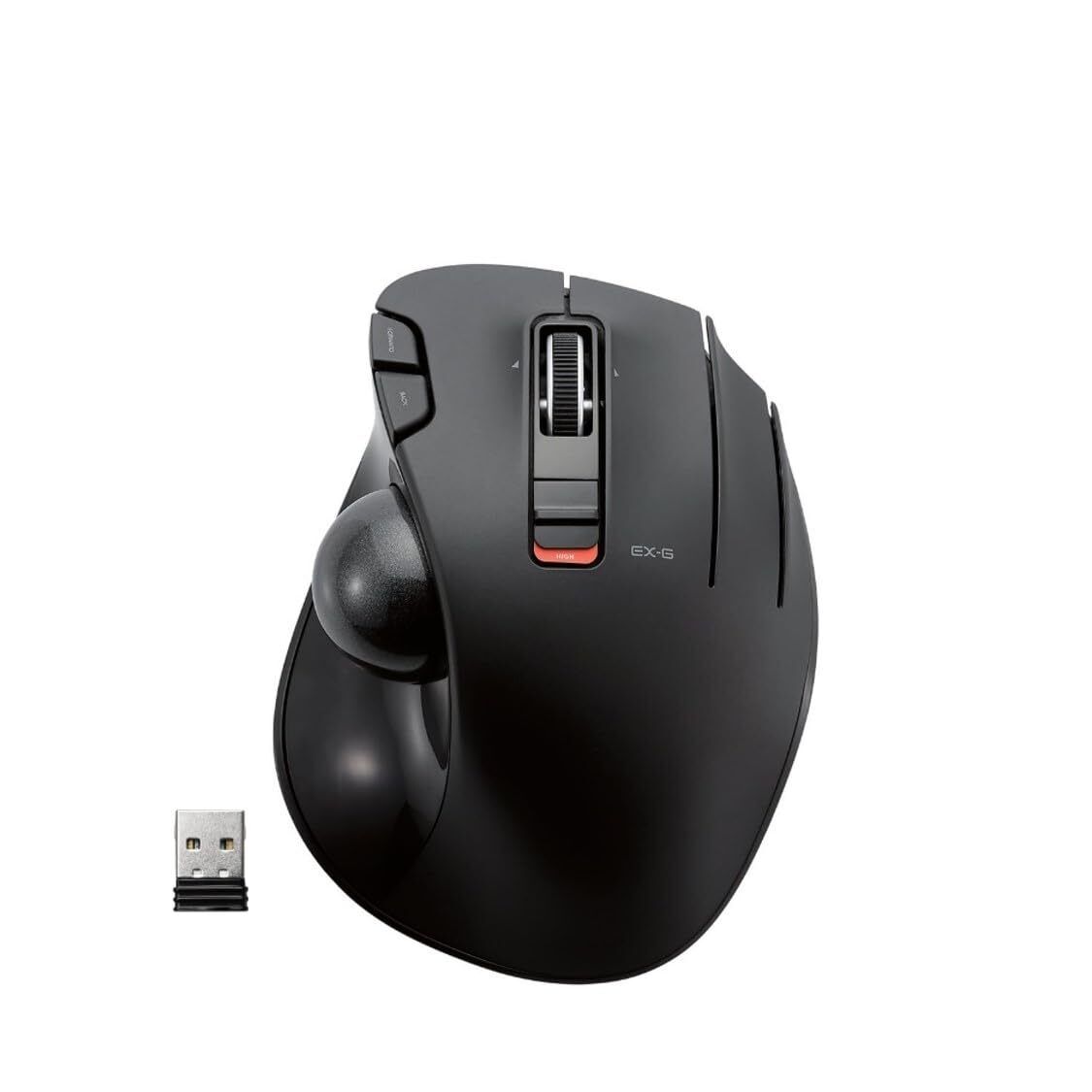 ELECOM EX-G Trackball Mouse 2.4GHz USB Wireless Ergonomic Design Thumb Contro...