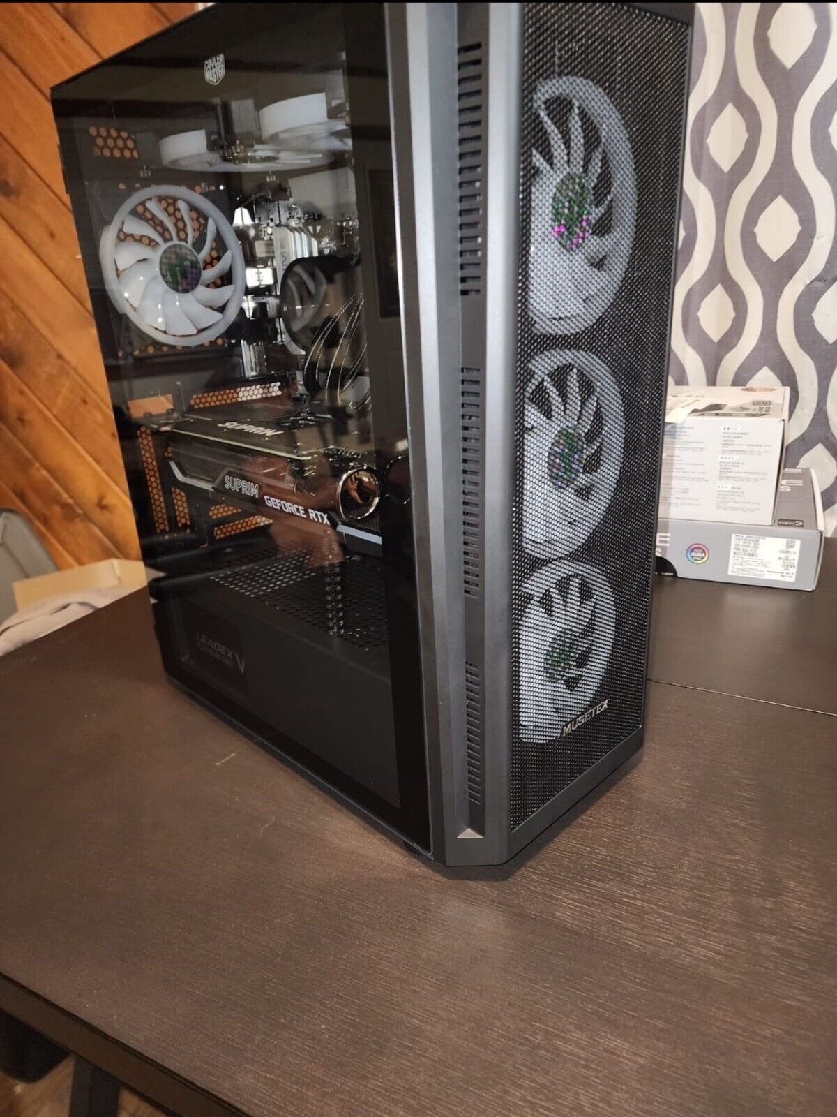 MUSETEX ATX Mid Tower Gaming Case, 4 ARGB Fans