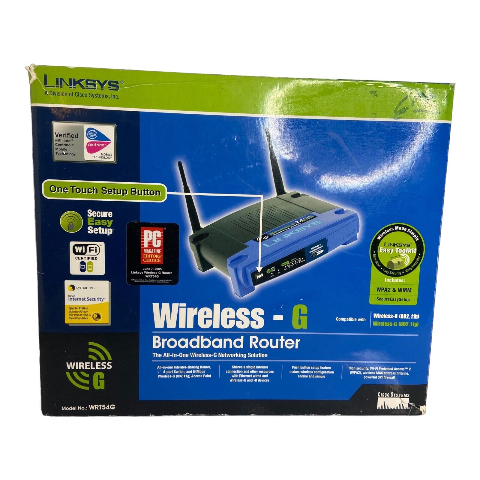 🥝 LINKSYS WRT54G Wi-Fi Wireless-G Broadband Router 2.4 GHz NEW - FL