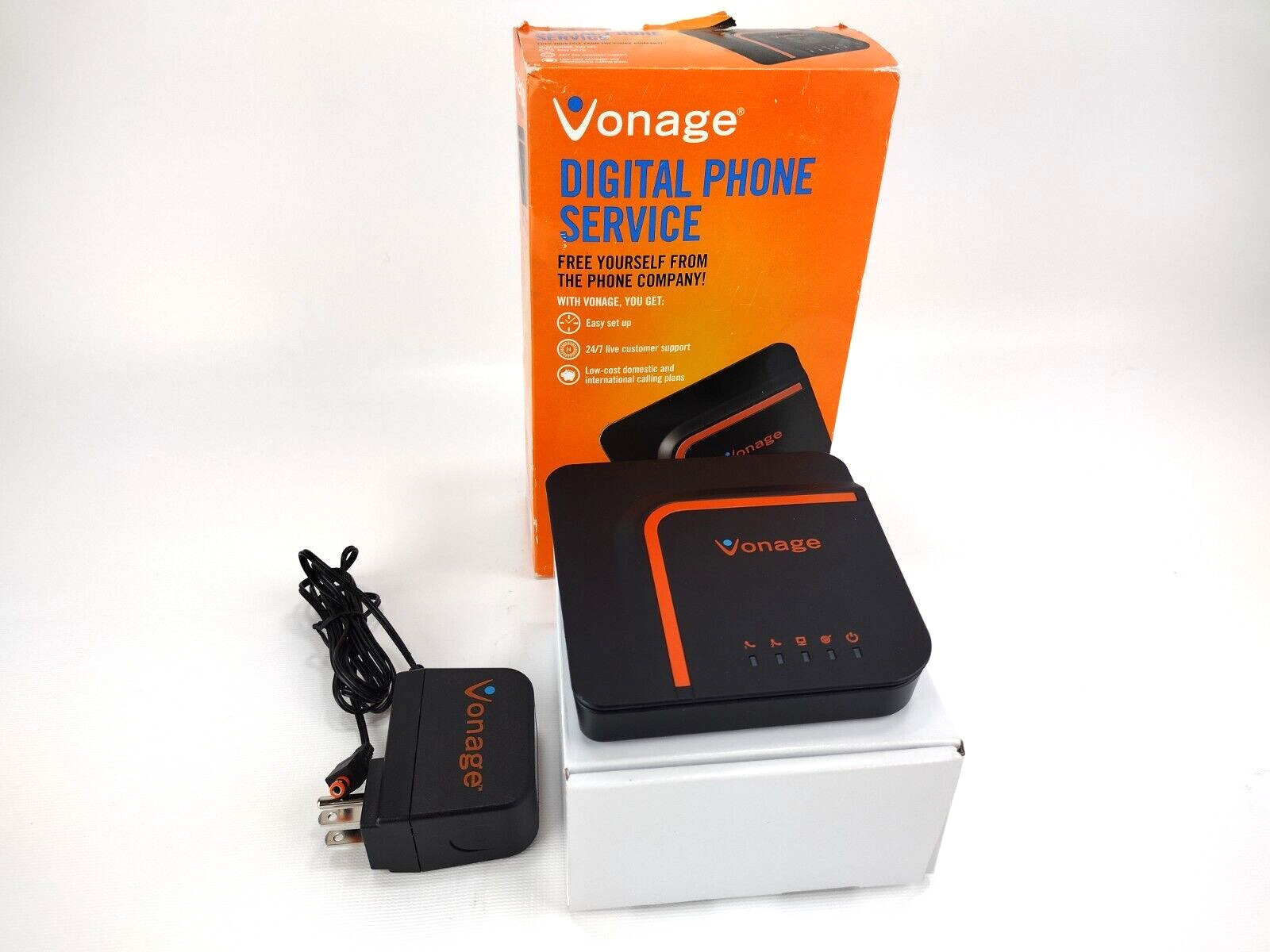Vonage Digital Phone Service Adapter Ethernet Cord Model VDV23-VD
