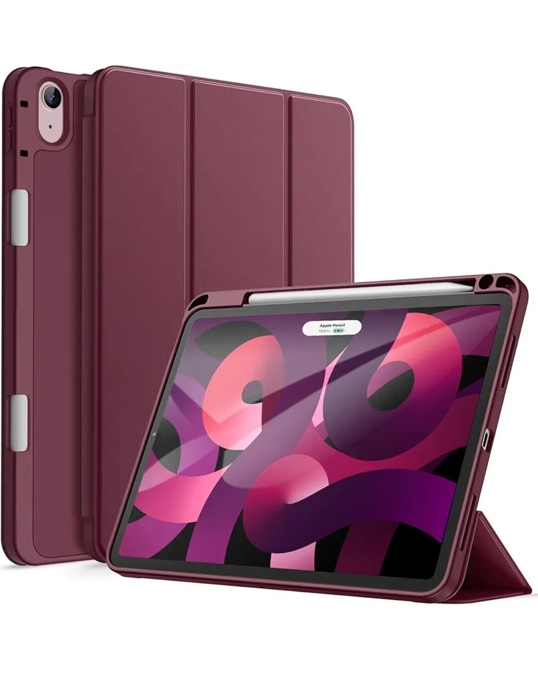 JETech Case for iPad Air 5/4th Generation 2022/2020 Auto Wake/Sleep (Wine Color)