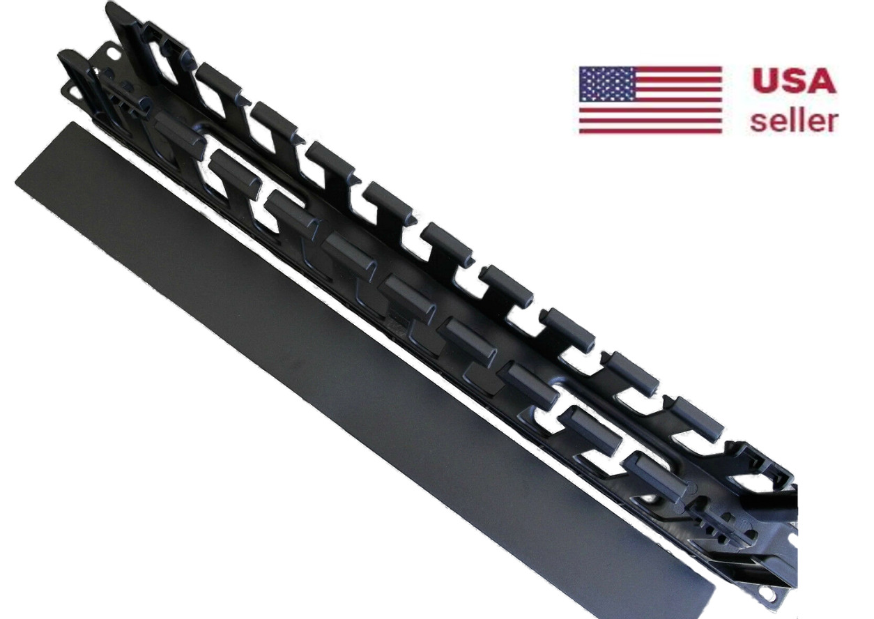 1U 1RU Horizontal Cable Management with Cover- USA Seller