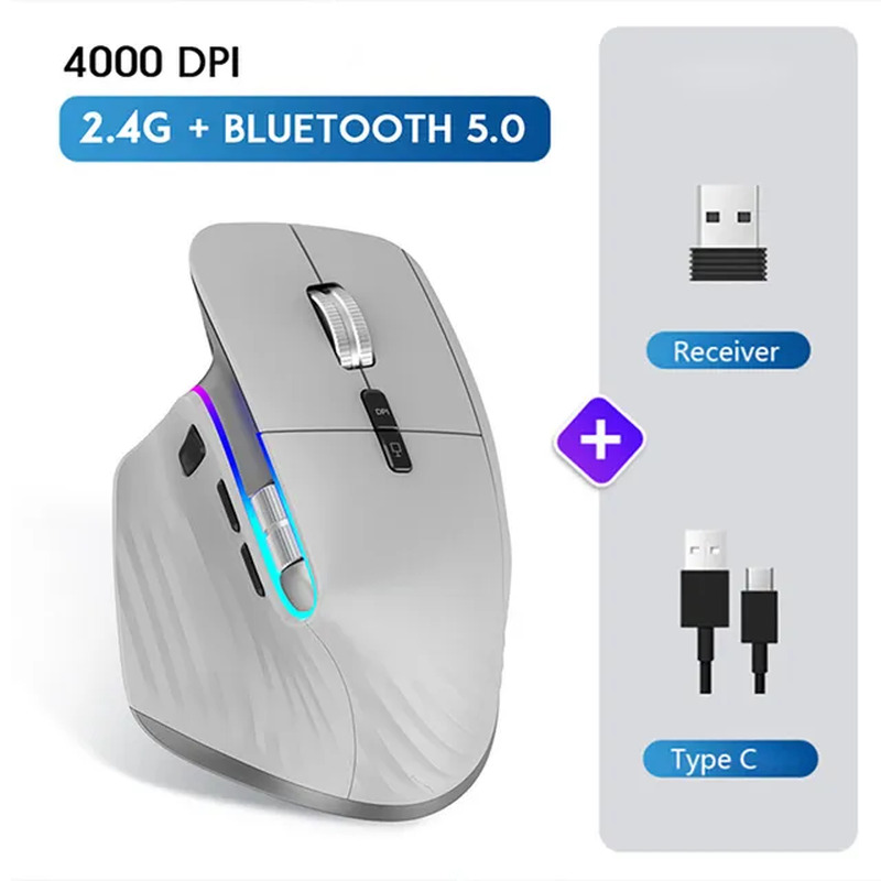 Multi-Device Wireless Mouse Bluetooth 5.0 & 3.0  2.4G Wireless Portable Optical