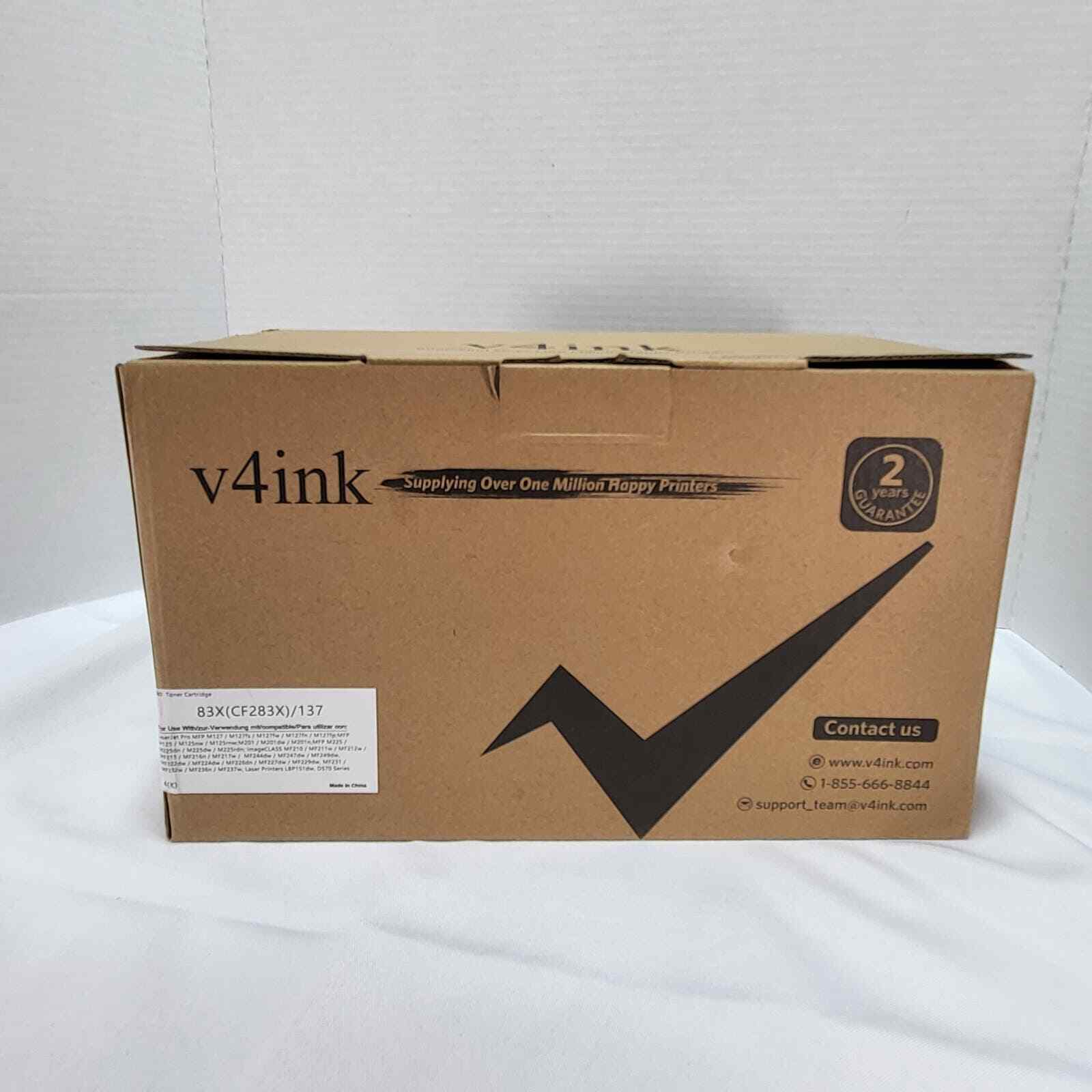 New V4ink 83X (CF283X)/137 Replacement Toner Cartridge Four 4 Pack
