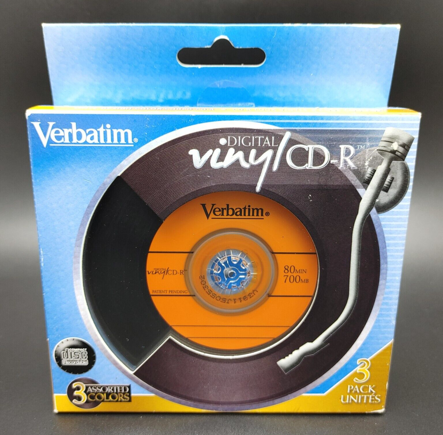 Verbatim Digital Vinyl CD-R  with Jewel Cases 3 Pack Assorted 80min 700mb #94479
