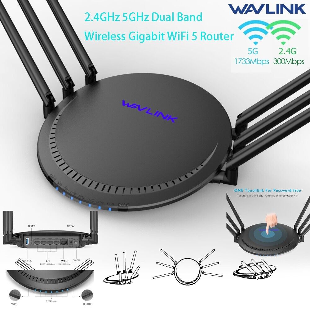 Touch link 2100Mbps 2.4GHz 5GHz Dual Band Wireless Gigabit WiFi 5 Router MU-MIMO