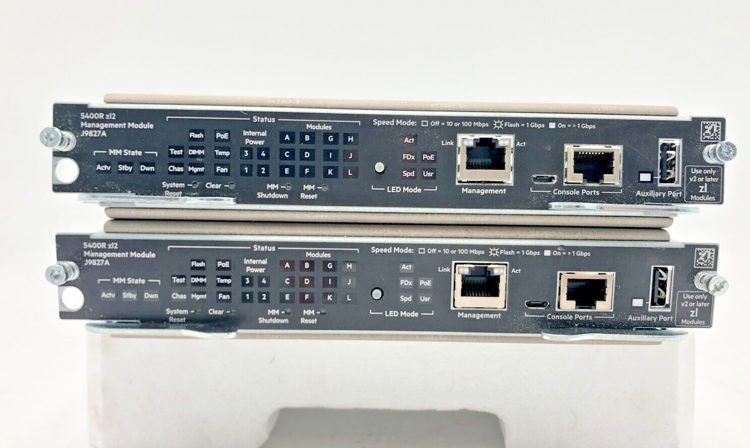 LOT OF (2) HPE Aruba J9827A 5400R zl2 Management Module TESTED