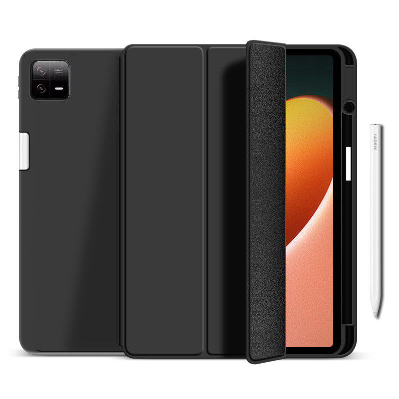 For Xiaomi Pad 6 Pro 11in Case Fashion Leather Smart Stay Cover Liquid Silicone