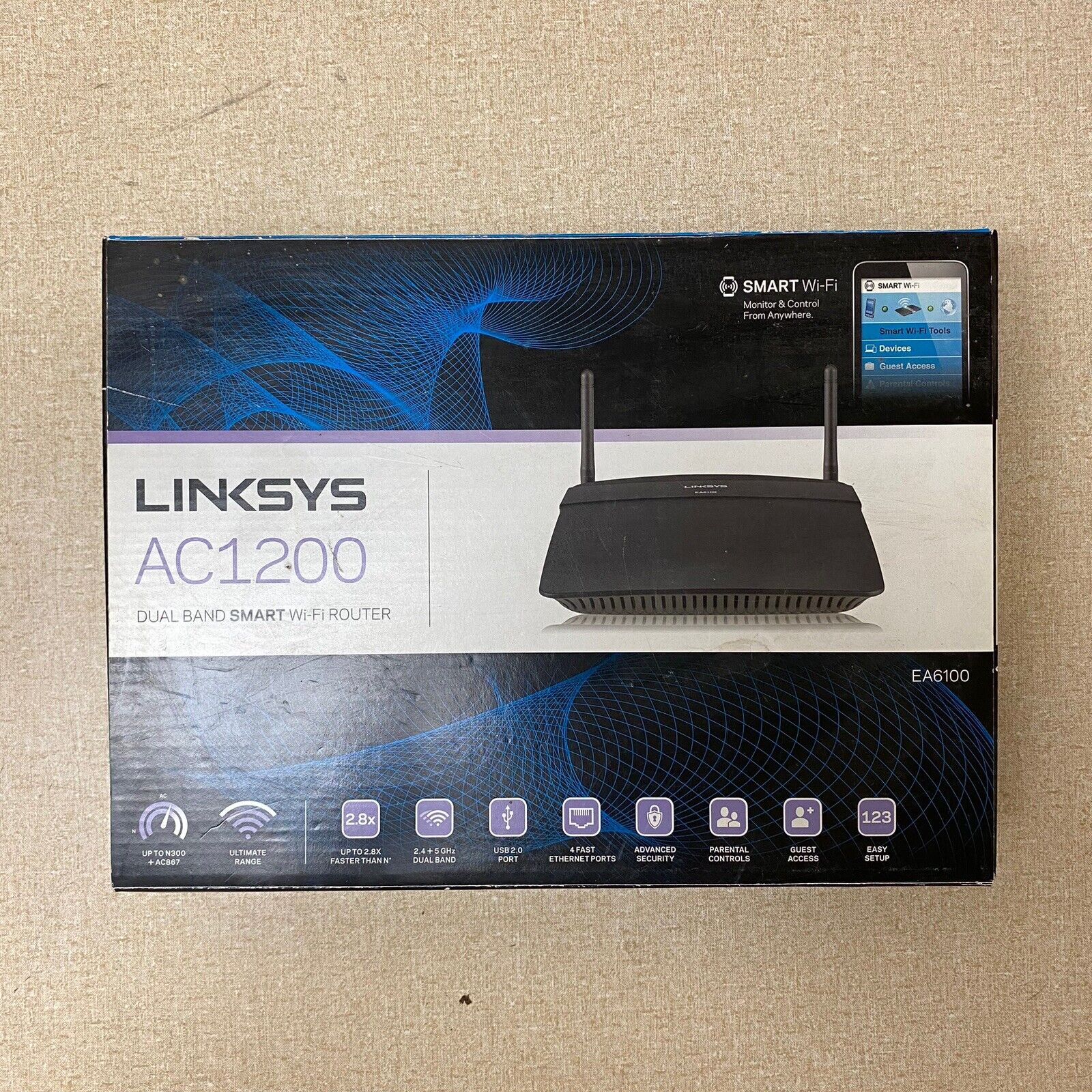 LINKSYS  E5400 WiFi ROUTER DUAL-BAND AC1200 WiFi 5 BRAND NEW OPENED BOX