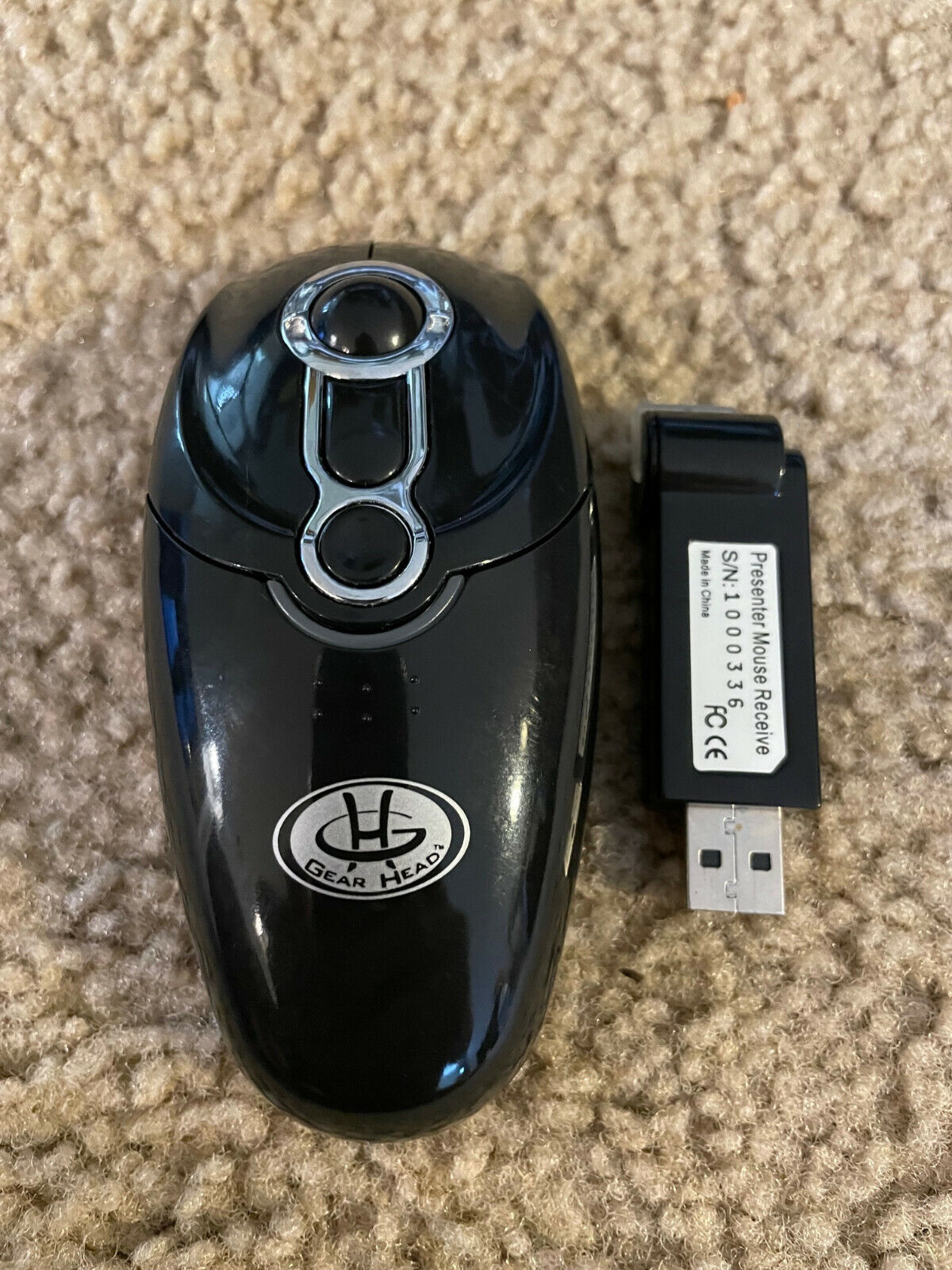 Gear Head Mouse with Laser Optical PPT Presenter Mouse w/ USB Receiver