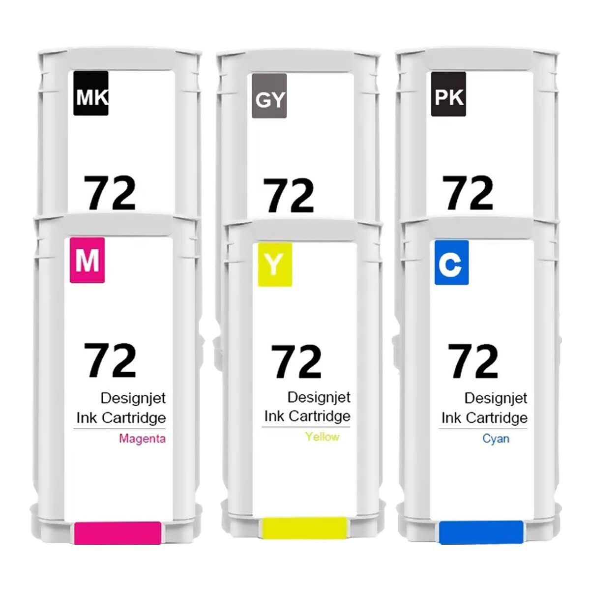Compatible 72 Ink Cartridges Replacement for DesignJet T770 T610 T1100 (6-Pack)