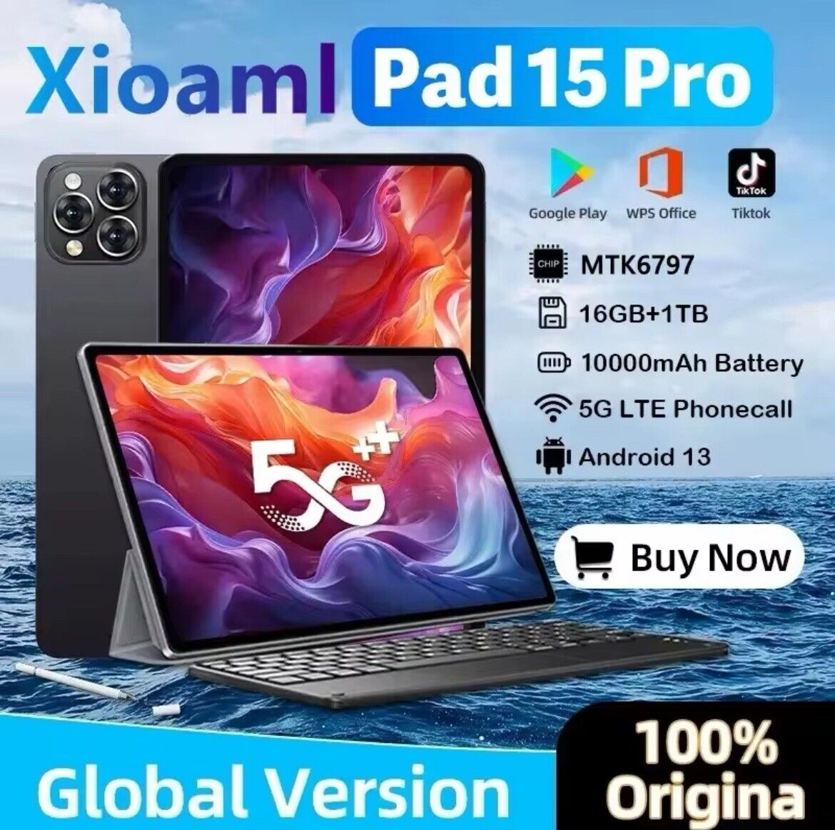 2024 NEW Original Pad 15 Pro Tablet Android13 11 Inch 16GB 1024GB 5G