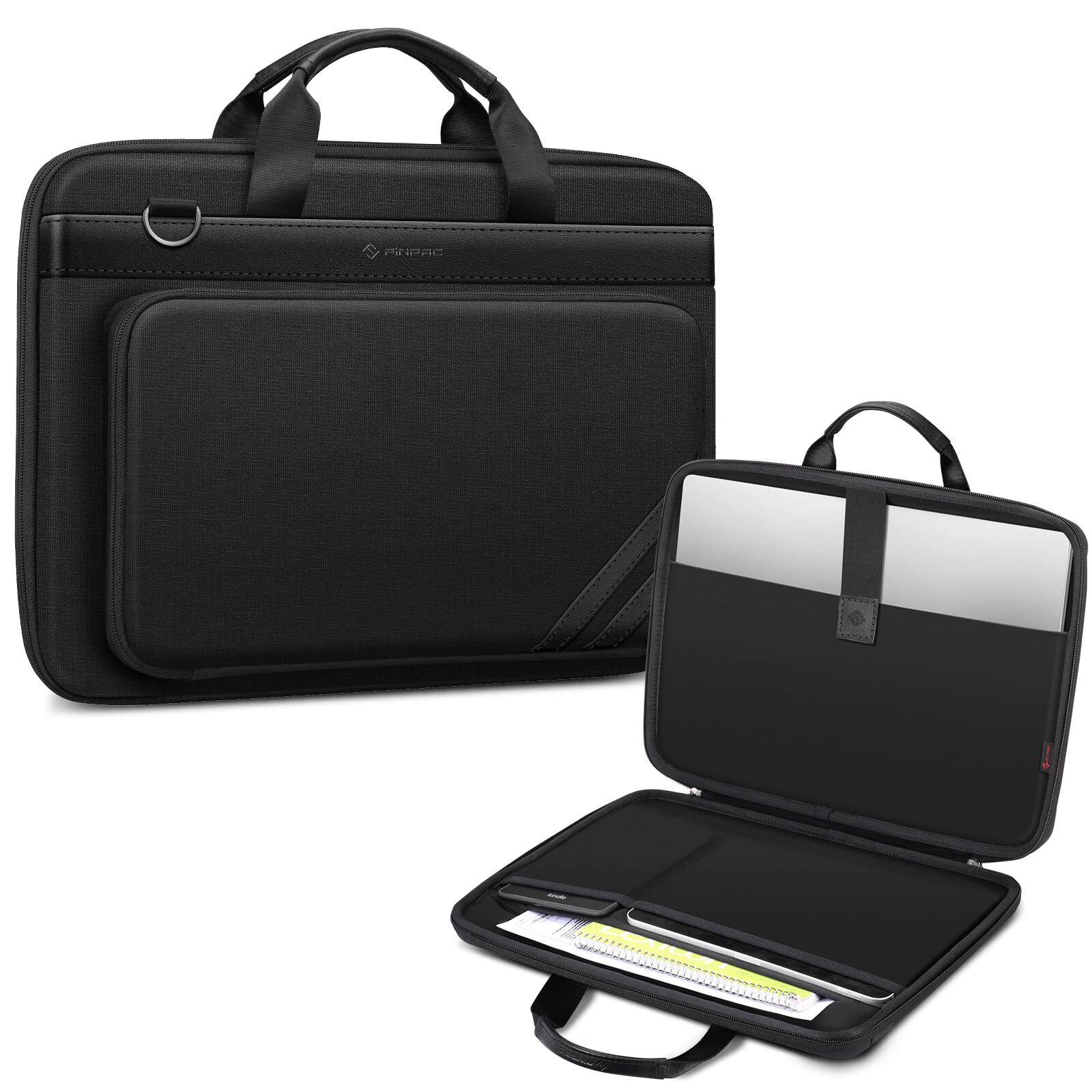 FINPAC 15.6 Inch Laptop Sleeve Case - Briefcase Shoulder Bag with Tablet Pock...